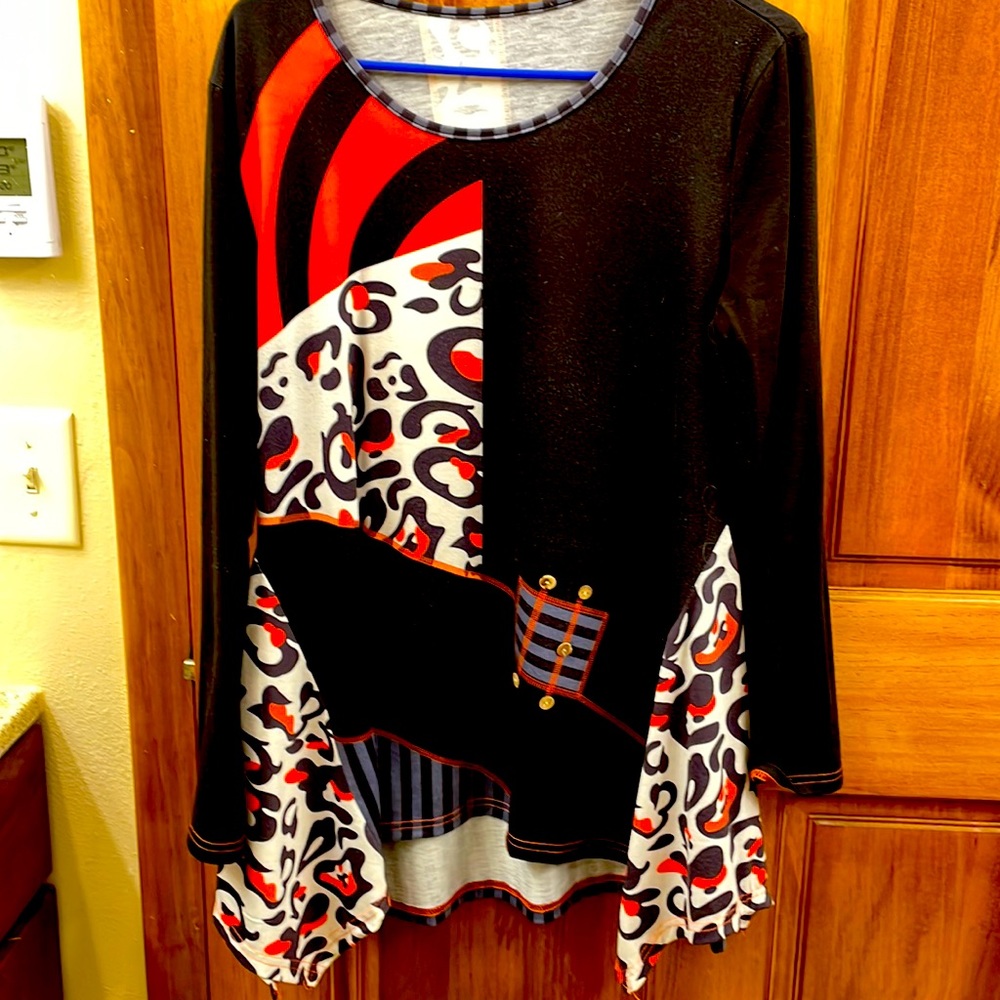 Black, Orange, & White Tunic
